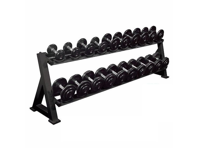 3-Tier Fixed Pro-Style Dumbbell Saddle Rack | 15 Pairs