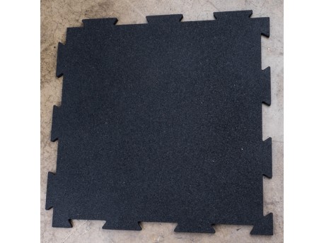 Black 7/16" Interlocking Rubber Floor Tiles