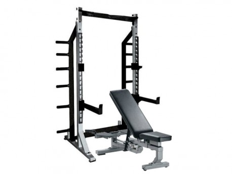 Weight bench with squat rack