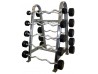 Troy Rubber Fixed Barbell Set 20-110lb with Rack