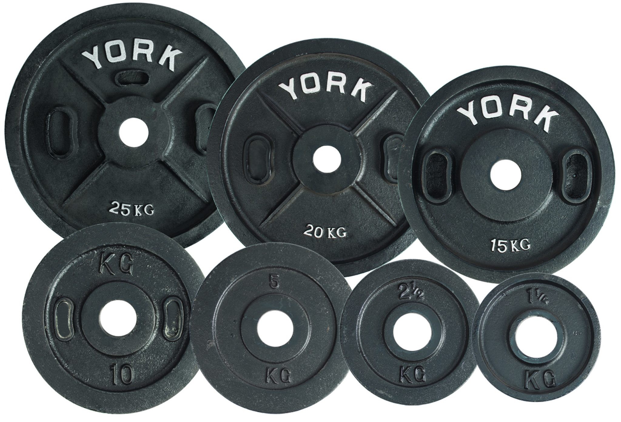 York Kilo Cast Iron Calibrated Plate Adamant Barbell